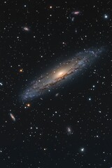 Wall Mural - a stunning image of a galaxy with a spiral galaxy in the background, great for use in space-themed d