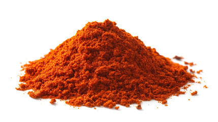 Wall Mural - side view on one single ground smoked paprika powder pile heap isolated on white background