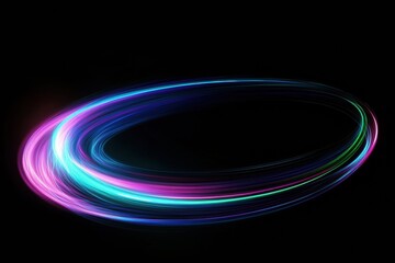 Poster - Dynamic abstract glowing neon lines create vivid patterns in a dark background showcasing artistic energy and movement. Generative AI