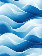 Fototapete - Seamless wave pattern in shades of blue displaying fluid movement and depth in a modern design aesthetic. Generative AI