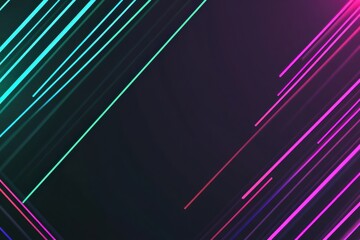 Poster - Glowing neon lines create a vibrant abstract pattern in dark background setting captivating the viewers attention. Generative AI