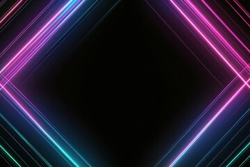 Poster - Vibrant abstract neon lines creating a dynamic and futuristic atmosphere in a dark background. Generative AI