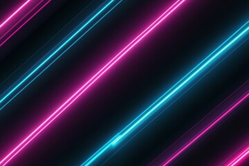 Poster - Glowing neon lines create an abstract atmosphere in vibrant colors for creative design inspiration. Generative AI