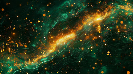 Aufkleber - Futuristic close-up of a vibrant circuit board featuring dynamic light trails. A unique backdrop for innovative digital projects.

