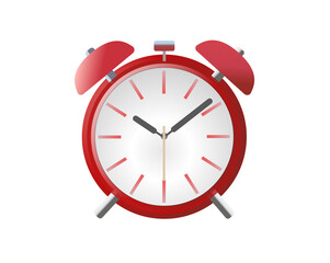 red bedside alarm time clock icon with two bells