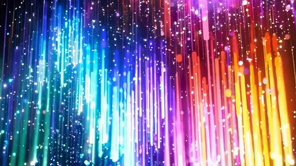 Wall Mural - glowing particle streaks in vibrant neon colors, creating a dynamic visual for wallpapers