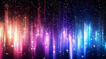 Wall Mural - glowing vertical light streaks in multicolored neon shades