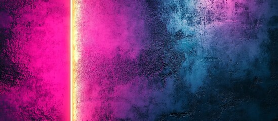 Wall Mural - Neon Glow on Textured Wall: Abstract Pink and Blue