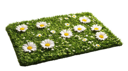 green flower bed template top view transparent background