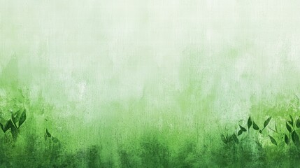 Poster - Soft green abstract background with leaf motifs