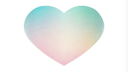Wall Mural - Abstract Pastel Heart Shape with Linear Gradient Pattern