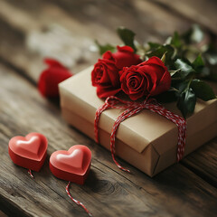 gift box and rose valentine 