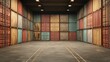 © stardadw007 - Cargo containers arranged methodically at a bustling distribution center, showcasing efficient logistics and organization in a vibrant industrial setting