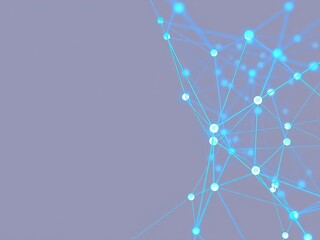 Abstract blue digital technology background with a network connection structure in 3D rendering, AI generated, structure, data