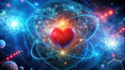 Wall Mural - Cosmic Heart A Celestial Representation of Love and Energy