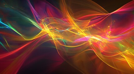 Wall Mural - abstract colorful waves of light and energy