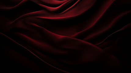 Poster -  Luxurious Crimson Velvet Drapes with Soft, Fluid Folds - Perfect for Elegant and Romantic Designs.