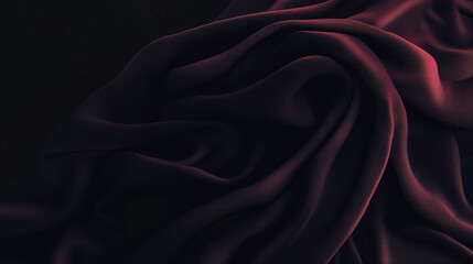 Poster - Opulent Burgundy Silk Satin Drapes - A Luxurious Texture for High-End Fashion and Design.