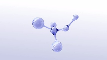 Wall Mural - a loop animation of molecule. clear collagen or essence bubbles. a cosmetic skincare product. the wa