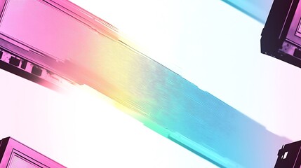 Wall Mural - Abstract Glitch Art: Pastel Rainbow Hues