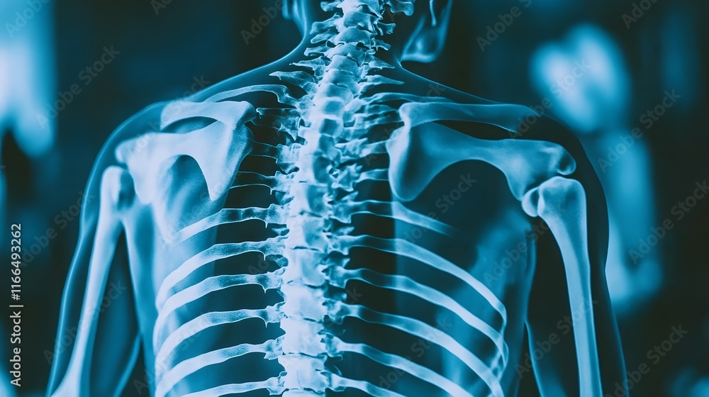 X-ray image of human skeleton showcasing detailed bone structure ...
