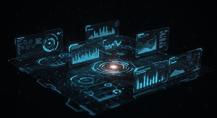 Futuristic Tech Interface Data Analytics Digital HUD