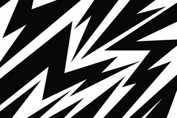 Abstract black and white background with spikes and zigzag line pattern