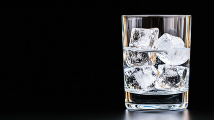 Wall Mural - glass of water with ice cubes, creating refreshing and cool appearance