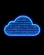 © Mr. OO4 - Cloud computing with binary code on a black background. Vector illustration.