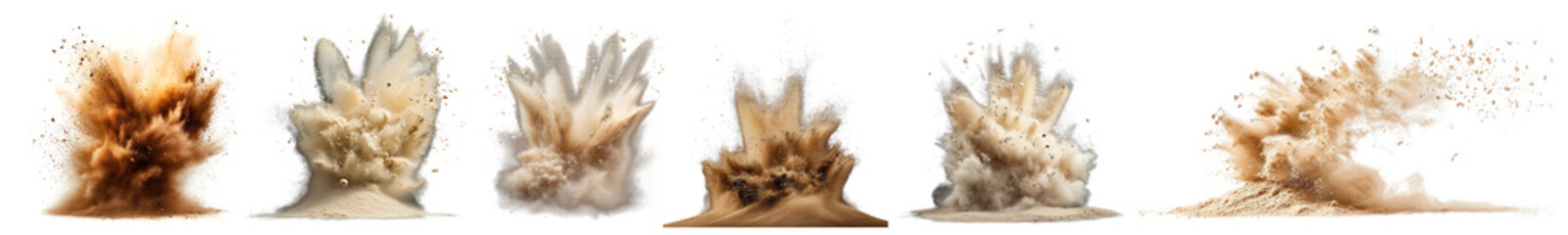 Canvas Print - png sand eruption, element set on transparent background