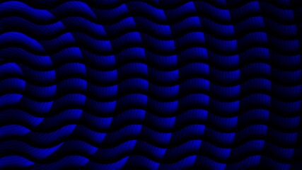 Wall Mural - 3d blue and black lines and circles tunnel animation pattern background. 3d style lines wave and mov