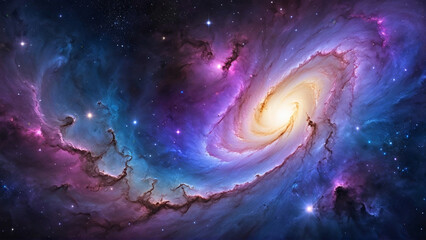 Wall Mural - Abstract galaxy with complex textures and colors depicting the vastness of outer space