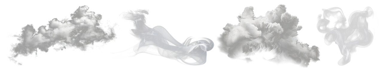 Canvas Print - png cloud and smoke, element set on transparent background