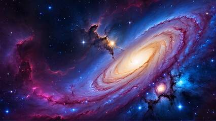 Wall Mural - Galaxy abstract on a cosmic texture, showing off swirling colors and shapes that evoke the beauty of the universe