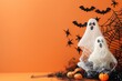 © Anjali - Halloween themed autumn holiday composition with bats and ghosts.