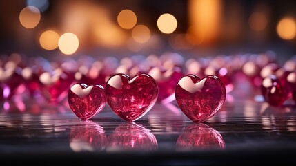 Poster - heart shaped candles HD 8K wallpaper Stock Photographic Image