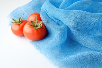 Canvas Print - Tomatoes on Blue Cloth