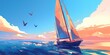 © Brian - sailboat animated cartoon illustration