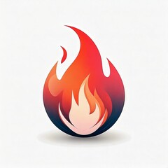 Wall Mural - Simple fire icon logo on white background, vintage style illustration