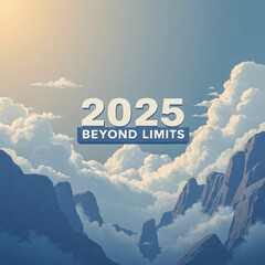 Wall Mural - 2025: a mountainous view beyond limits