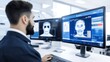 © Yuparet - Detailed Comparison of Traditional and Modern Facial Recognition Technology in a Professional Setting