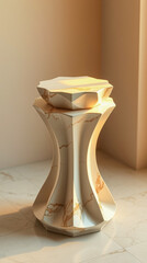 Wall Mural - modern geometric pedestal with golden accents