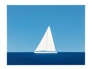 Sticker - Timeless Voyage: Antique Sailboat on the Ocean Blue