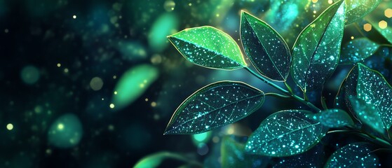 Aufkleber - Abstract technology background of a flourishing tech plant, enhanced by AI algorithms, symbolizing the harmonious growth and development driven by artificial intelligence