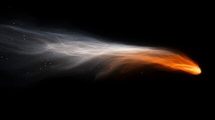 Poster - Abstract fiery comet tail streaks across dark background.