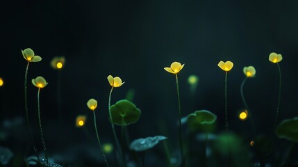 Aufkleber - Glowing flowers illuminate the dark night.