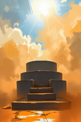Wall Mural - elevated platform hazy sunlight