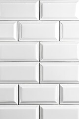 Canvas Print - White Tiled Wall Close Up