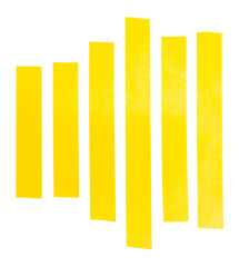 Wall Mural - Top view set of tidy straight yellow adhesive vinyl tape or cloth tape in stripe shape isolated with clipping path in png file format