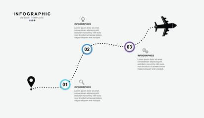 Fototapete - Infographic design template. Creative concept with 3 steps.